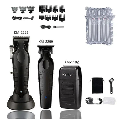 Kemei KM-2296 KM-2299 KM-1102 Professional Hair Clipper Kit Electric Shaver Male Hair Cutting Machine Men’s Trimmer Machine