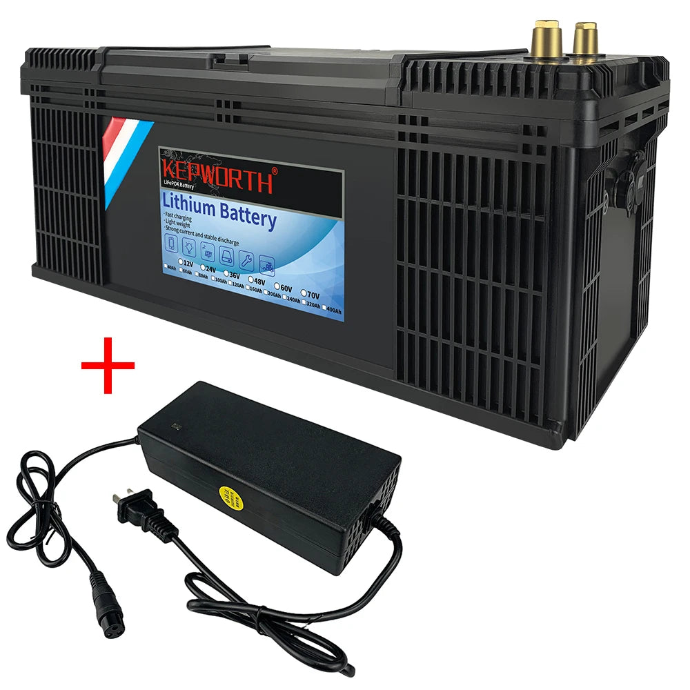 12V/24V LiFePO4 Battery with BMS - 30/50/100/120/135/300Ah for Golf Cart, Solar, RV, EV - Long Lifespan