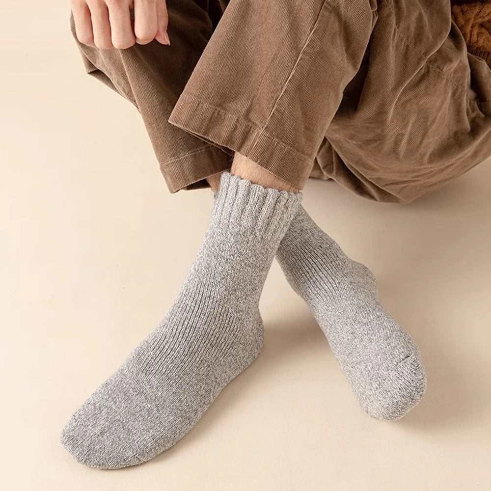 3 Pairs Winter Thick Towel Men's Socks Man's Outdoor Sports Long Socks Cold Resistant Frost Proof Snow Socks For Man Gift 39-44