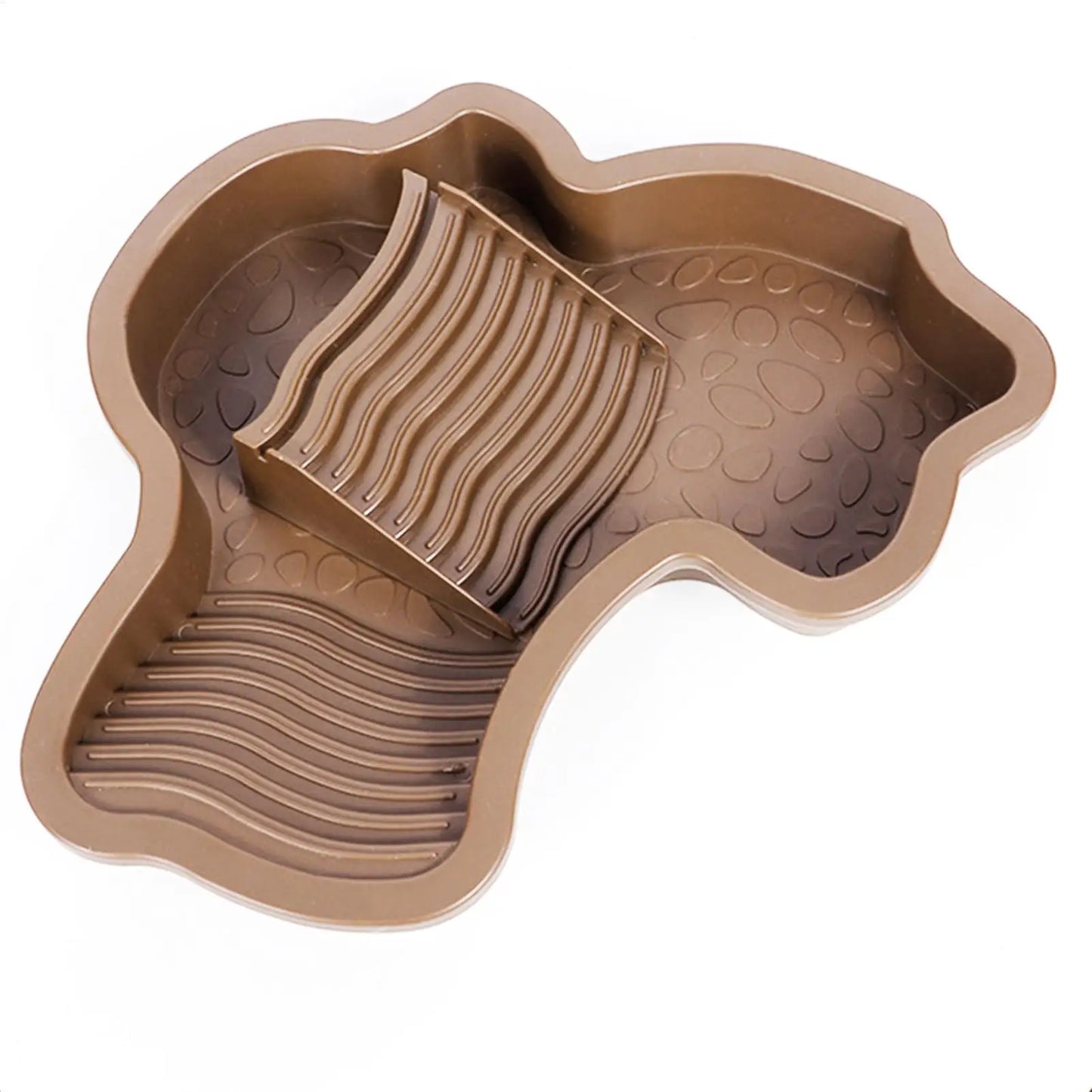 Reptile Bathing Pool with Ramp Turtle Soaking Tub Slip Proof Water Bowl for Tortoise Bearded Dragon Gecko Terrarium Decoration