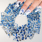 3D Colorful Flowers Cherry Blossoms Rose Daisy Nail Decals 20/30/60/70/90pcs Cute Heart Nail Sticker Manicure Decoration 5.5*6cm