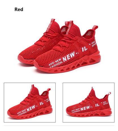Single Net Children's Running Sneakers Breathable Lightweight Soft Non-slip Leisure Comfortable Walking Boys Girls Casual Shoes