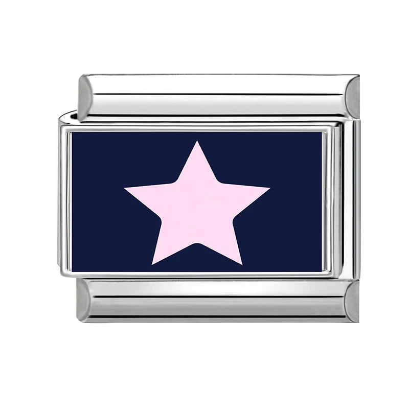 2026 Women Colored Star 1976 Eyes Heart Swan Watermelon Charms Italian Links Fit 9mm Bracelet Stainless Steel DIY Making Jewelry