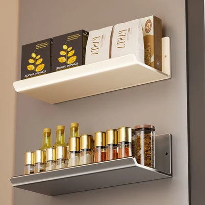 Punch-Free Wall Mounted Magnetic Fridge Shelf Kitchen Seasoning Spice Organizer Multifunctional Home Storage Box