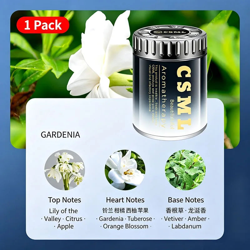 2026 New Gardenia Triumphal‑Arch Car Air Freshener, Solid Balm Car Perfume, Long‑Lasting Car Fragrance for Men & Women