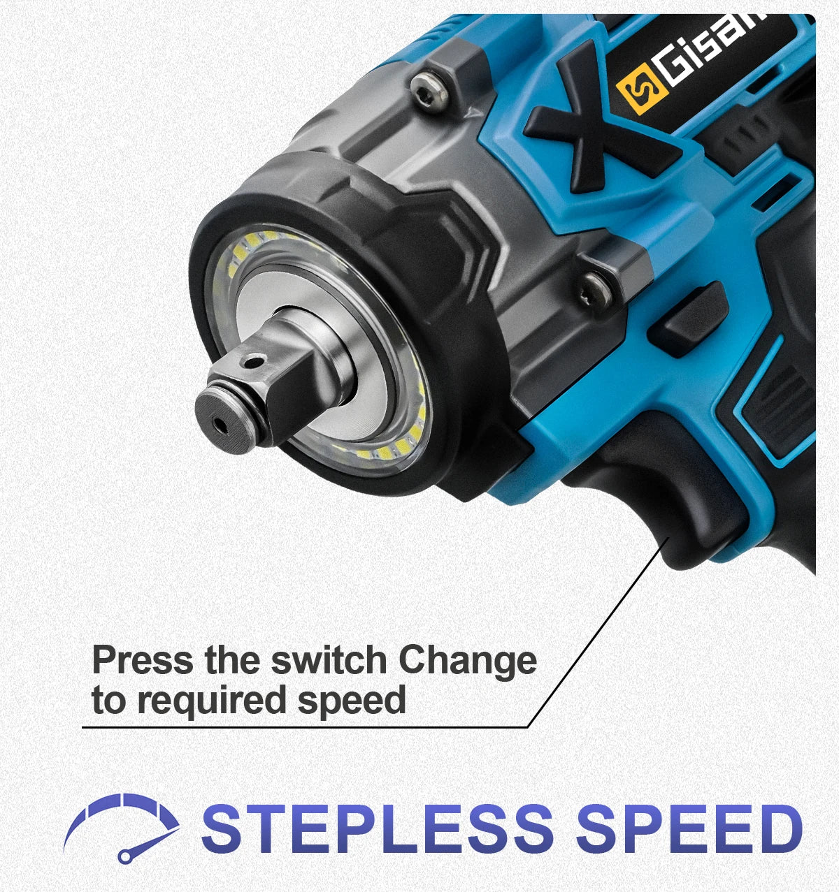 Gisam 900N.M Brushless Electric Impact Wrench 1/2" Cordless High Torque Wrench Drill Screwdrivers Tools For Makita Battery Pin