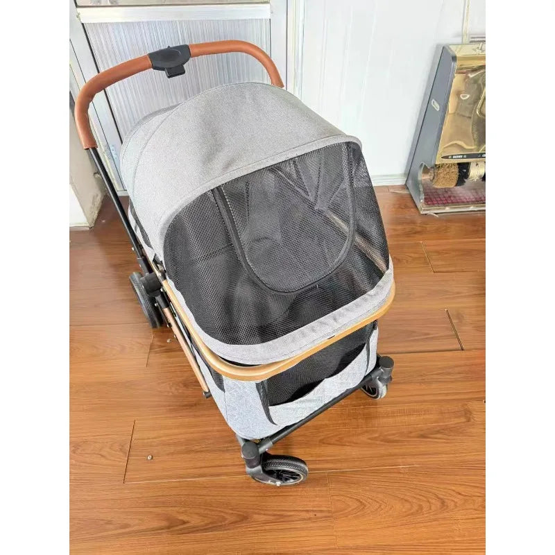 Foldable Large Giant Dog Stroller Lightweight Portable Multi Cat Pet Carrier for Senior Dogs Outdoor Travel