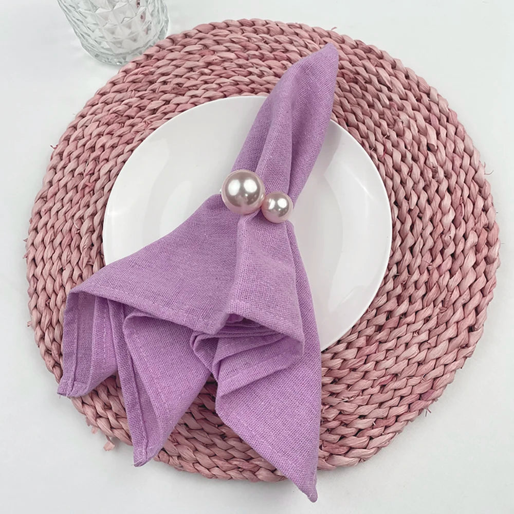 6pcs Cloth Napkins 30X45CM Orange Cotton Polyester Blend Kitchen Washable Dinner Reusable Napkins Wedding Party Table Decoration