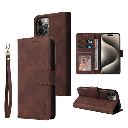 ZZXX Wallet Card Slot Holder Magnetic Flip Leather Case For iPhone 15 Pro Max 14 Plus 13 Mini 12 11 X XS XR SE 2022 8 7 6s Cover