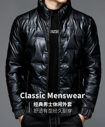 80%  White Duck Down Coat 2024 Trendy Fashion Winter Stand Collar Warm Sport Jacket Men's Thermal Thick Outwear