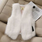 Autumn winter Imitation Fox fur vest Jacket For women Fashion Thick V-neck sleeveless Coat Female Short Faux Fur Waistcoat Tops