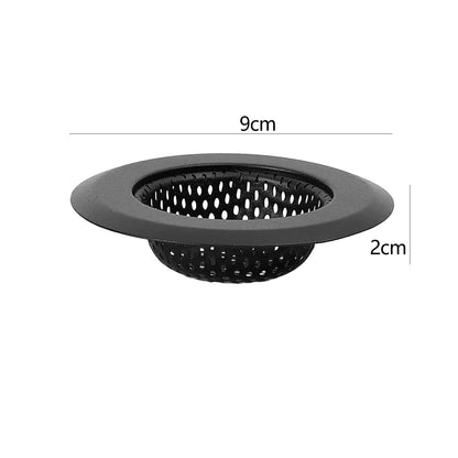 Black Stainless Steel Mesh Sink Strainers Kitchen Bathroom Sink Filters Sink Strainer Drain Hole Filter Trap Waste Screen S/M/L