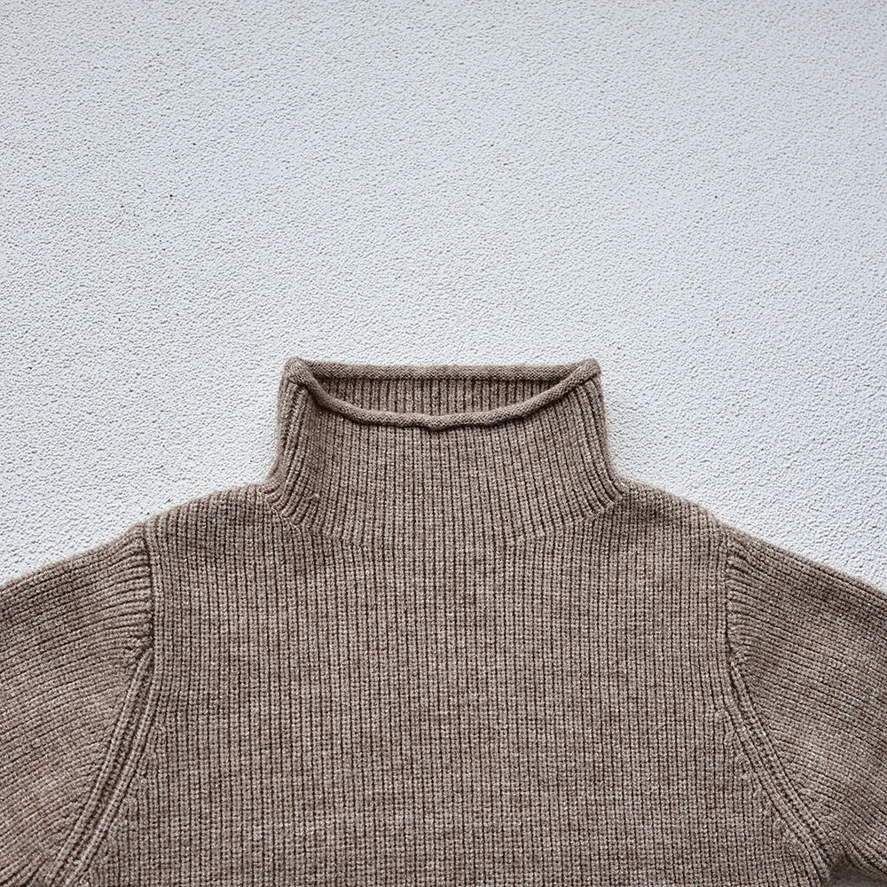 MILANCEL Spring Autumn New Kids Infant Sweaters Turtleneck Boys Pullover Boys Knitwear Girls Base Sweater