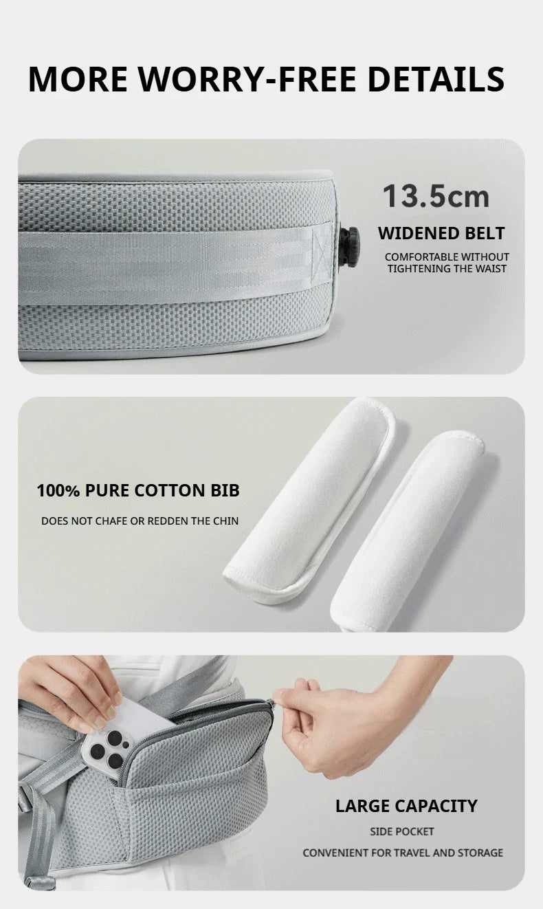 AIBEDILA Baby Carrier Waist Stool Ergonomic Kangaroo Baby Carrier with Knob Breathable Newborn Waist Stool 0-36M