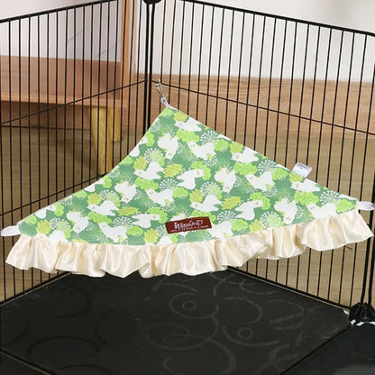 1 PC Triangle Small Pet Hammock Guinea Pig Bed Hanging Corner Hideout for Pet Hamster Bird Squirrel Breathable Lace Nest Supply