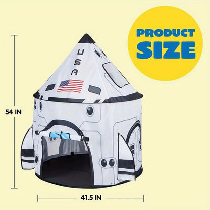 JOYFY Rocket Ship Play Tents Set Pop up Play house with Tunnel 3-Piece Play Tent for Kids Pretend Play Birthday Gift