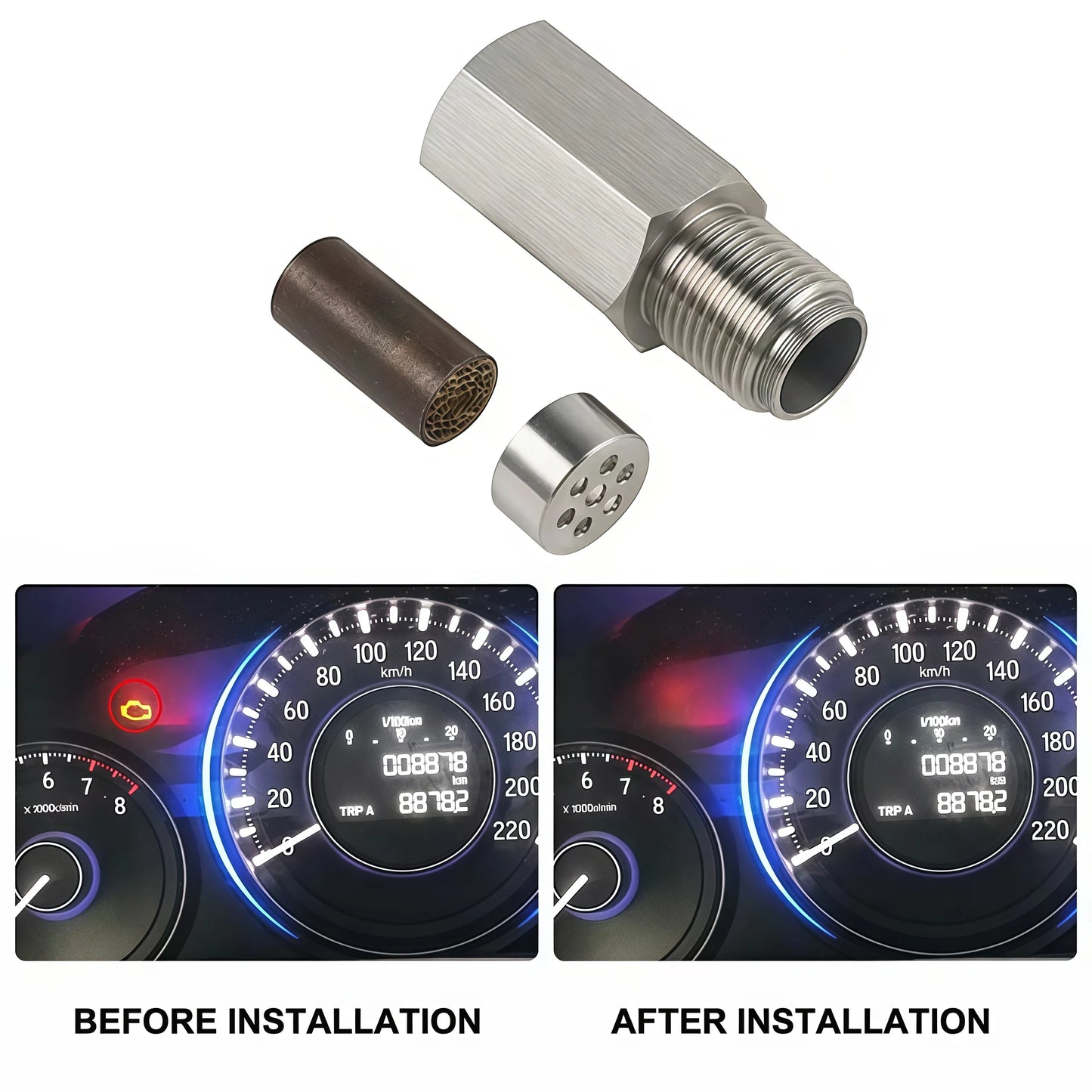 1PCS Oxygen Sensor Adapter Car Inspection Engine Light Fixing Catalytic Network Oxygen Sensor Interval Mini Catalytic Converter