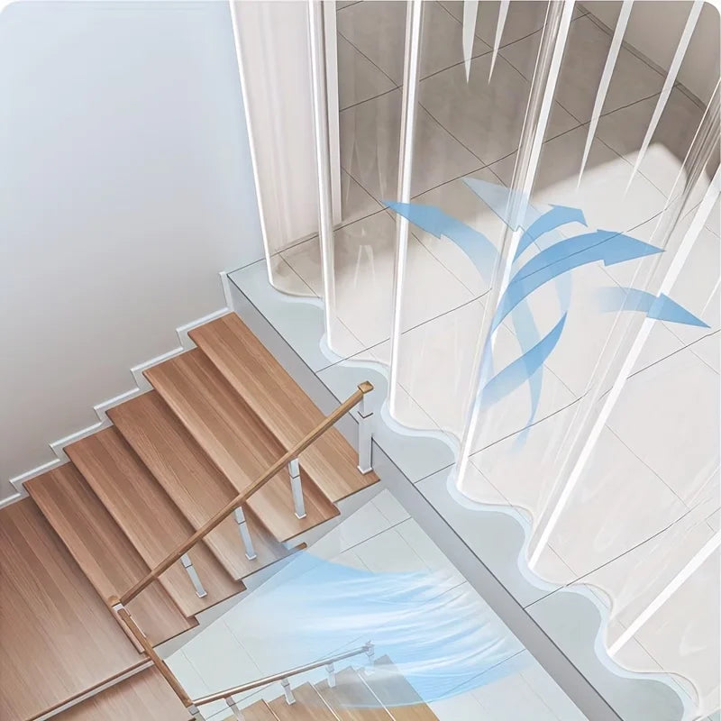 No Punching PVC Door Curtain, Large Hole Transparent,Summer Cool, Kitchen Oil Barrier, Waterproof Mildew-Proof, Clear Strip Door
