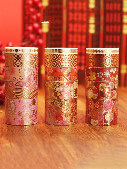 15 Rolls of Floral Foil Stamping and Washi Tape Set – Decorative Masking Tape for DIY Gifts, Scrapbooking, Photo Frames