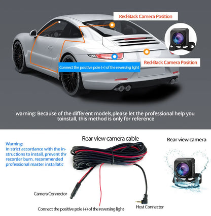 10 Inch Car DVR Car Touch Screen Video Recorder Dual 1080P Rearview Mirror Front and Rear HD Night Vision Camera Mirror