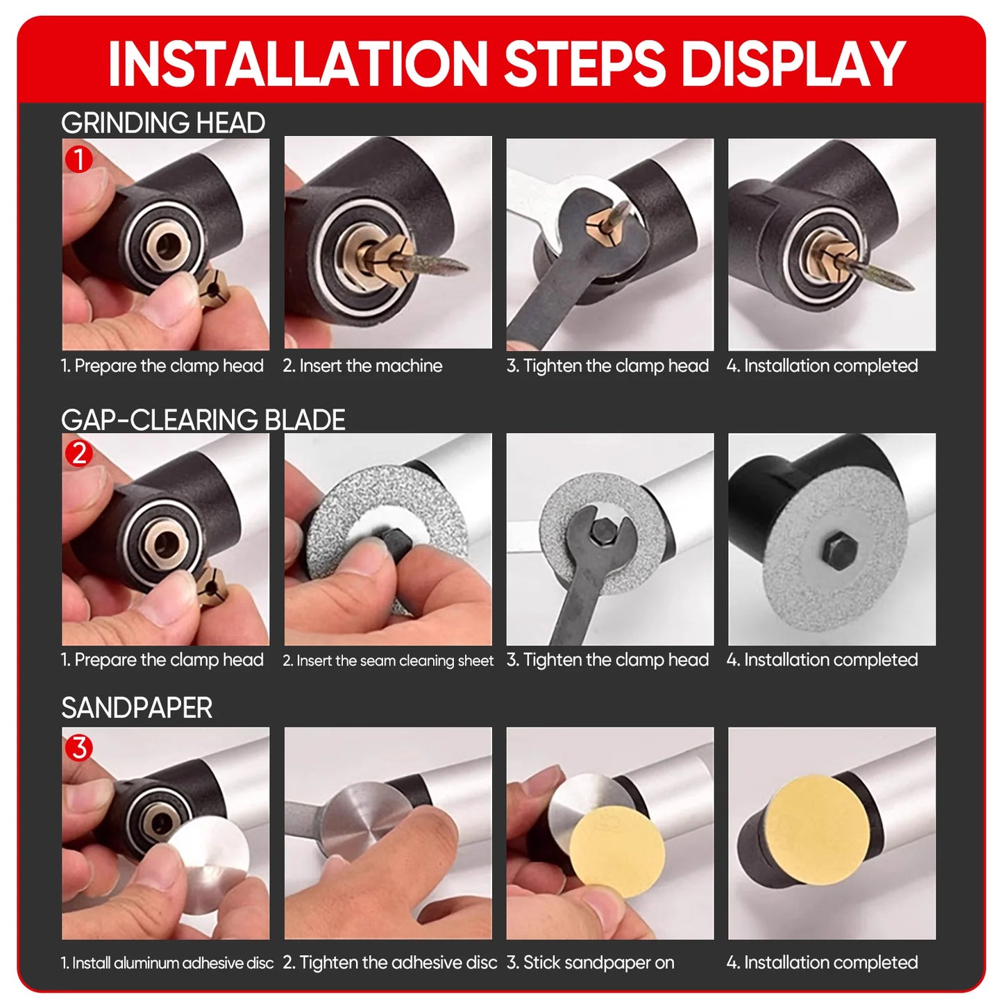 90° Ceramic Tile Beauty Sewing Tool Electric Straight Grinder 6 Variable Speeds Cleaning Machine Grinder Sander Polisher