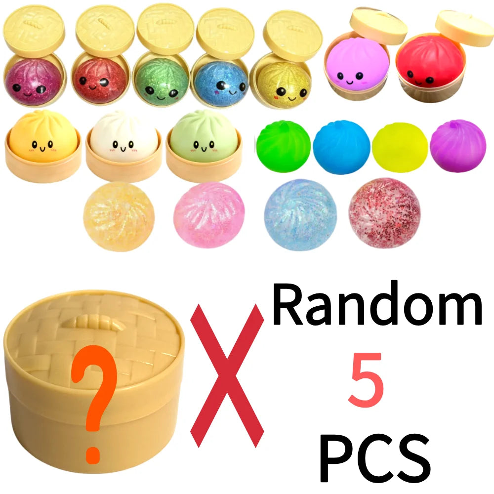 Blind Box Colorful Simulated Dumpling Squishy Relaxing Relieve Anxiety Antistress Enhance Happiness Rebound Squeeze Reliever Toy