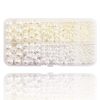 Hand Press Beads Pearl Rivet Set Circular/Irregular Shape Multi-color DIY Jewelry Making Kit with Beads Screw Heads Loose Beads