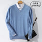 Super 100% Cashmere Sweater 2021 Men Pullover Autumn Winter Warm Classic V-neck Sweaters Male Jumper Jersey Hombre Pull Homme