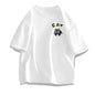 【 M-8XL 】 Summer Limited Edition Men's Oversized T-shirt Korean Casual Loose Style Anime Black Cat Print T-shirt