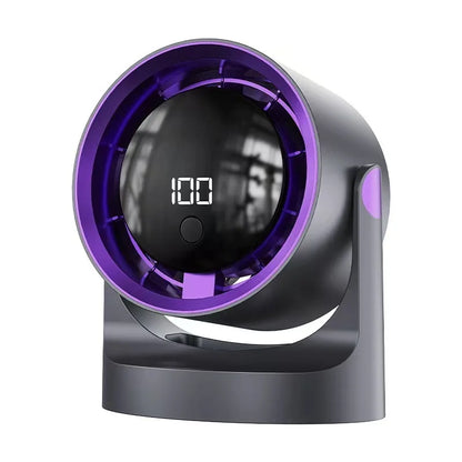 Desktop Fan 180degree Rotation Low-noise Silent Fan LED Display Large-capacity Home Mini Desktop Wall-mounted Fan 1800mAh
