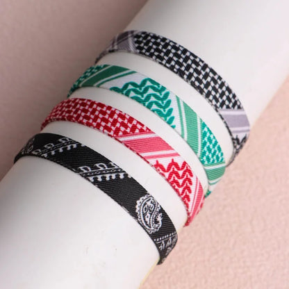 1/4/12Pcs Arabic Scarf Style Woven Bracelet For Women Men Handmade Ethnic Wave Dot Colored Wrap Bracelets Couple Jewelry Gifts