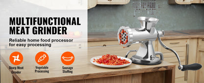 SucceBuy Manual Meat Grinder 304 Stainless Steel Hand Meat Grinder with Suction Cup&Steel Table Clamp Meat Mincer Sausage Maker
