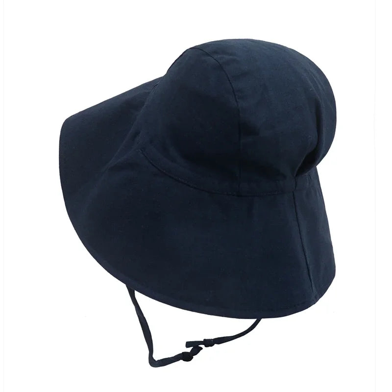 Baby SunHat Summer Boys Girls Bucket Hat Kids Cotton UV Travel Hats Child Big Brim Outdoor Beach Caps Fashion Casual Panama Cap