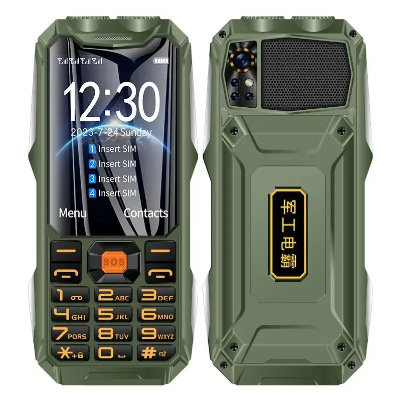 YEEMI Q9 GSM 2G&4G Network Mobile Phone 2G 4SIM 4G 2SIM Cards Rugged Bar Cellphone 3.5“ HD Display Big Battery Loud Sound Phone