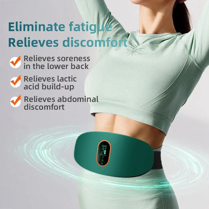 EMS Waist Abdominal Massage Belt Heating & Vibrating Slimming Fat Burner for Body Shaping Belly Back Leg Muscle Relief