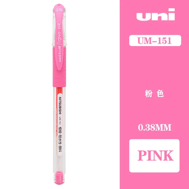Japan Uni UM-151 Gel Pen 0.38mm Bullet Tip Writing Smooth Student Notes Special School Supplies 20 Colors Available Stationery