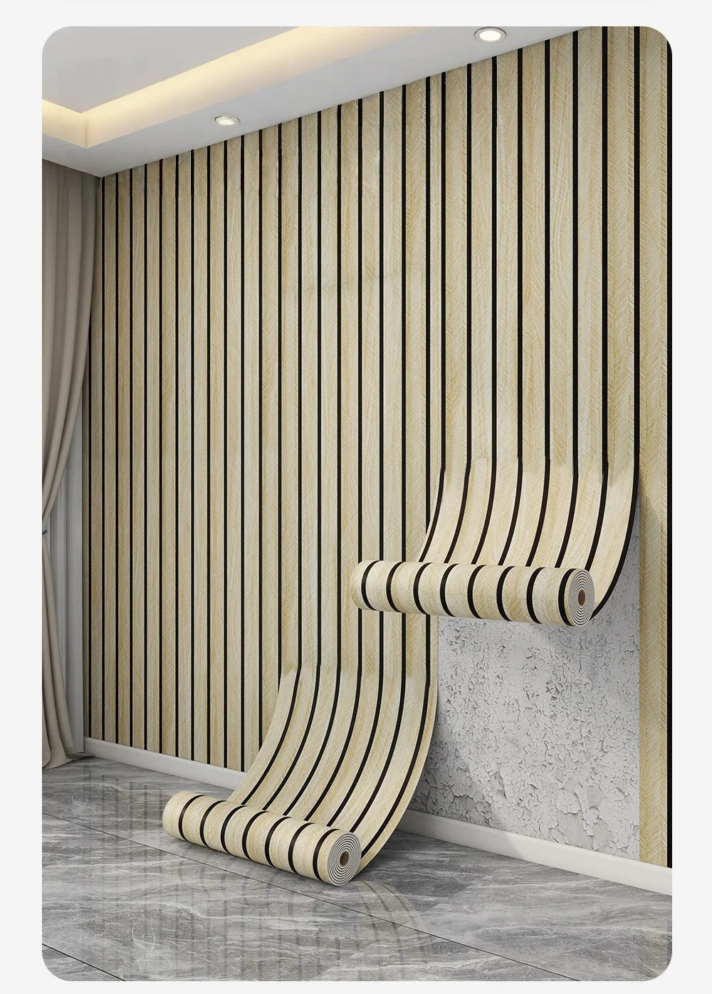 Thick Wood Grain Self-adhesive Wall Sticker Waterproof for Home Decortion Peel and Stick Foam Wallpaper Bedroom Living Room