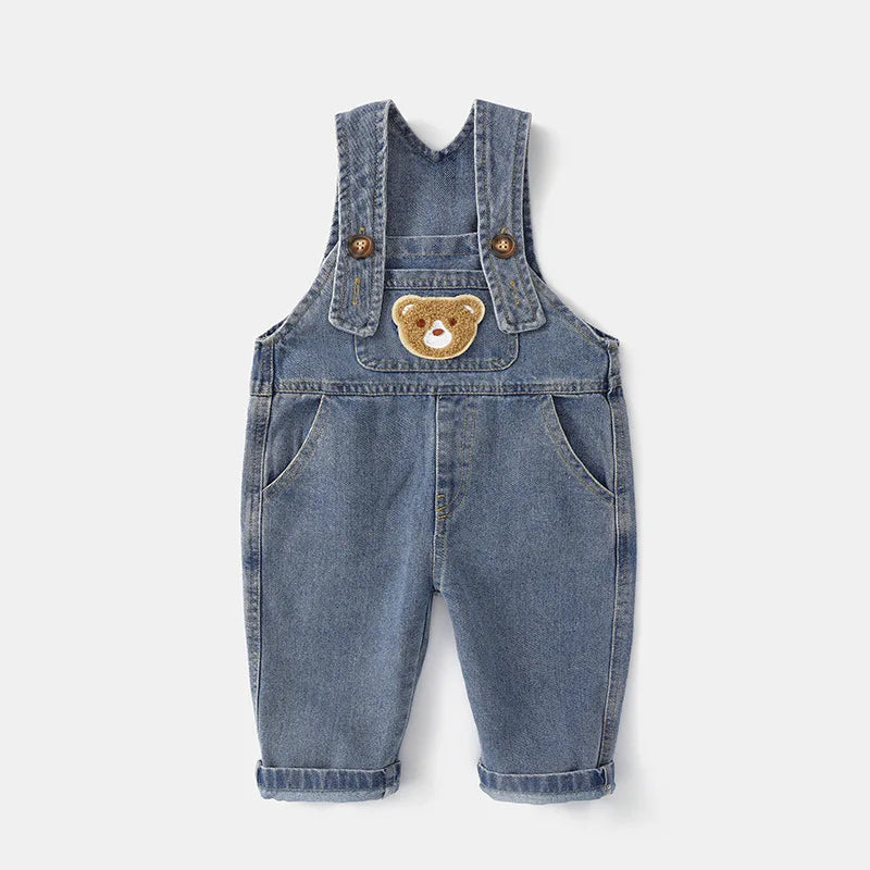 Soft Cotton Baby Boys Overalls Spring Autumn Kids Cartoon Long Pants Casual Girls Jumpsuits Children Clothes Suspender Trousers