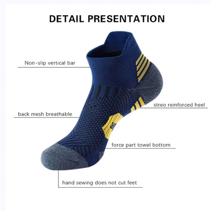 3 Pairs Profession Sports Socks For Man Marathon Compress Socks Men Running Socks  Thick Towel Bottom Short Socks Man Sox Gift