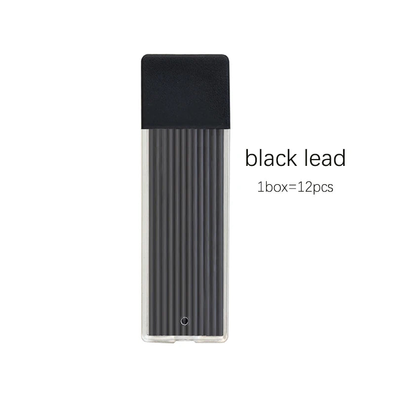 6Pcs/Set 2.0 Mm Automatic Pencil 4 Colors With Pencil Sharpener 2B Lead Writing Smooth Sketching Painting Writing Stationery