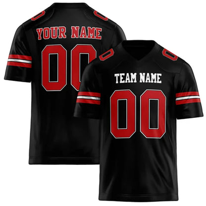 Customized Team Name Number Name Rugby T-shirt Personalized DIY V Neck Black Mens Sports T Shirt Loose Quick Dry Team Uniforms