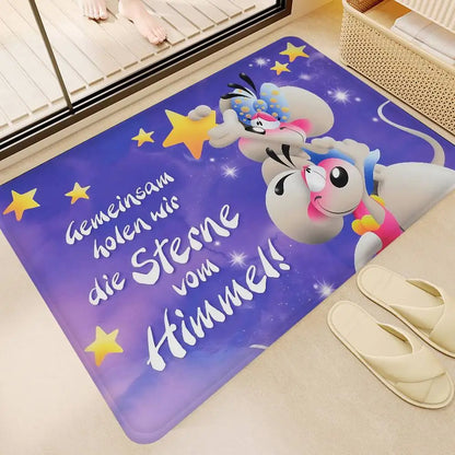 Popular Character D-Diddl Cut Bathroom Mat Non-Slip Laundry Room Mat Laundry Decor Balcony Child Living Room Toilet Rug