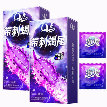 10/20Pcs Spiked Particle Condoms,G-Spot Stimulating Hyaluronic Acid Condoms for Adults,Natural Latex Rubber Condoms for Sex Toys