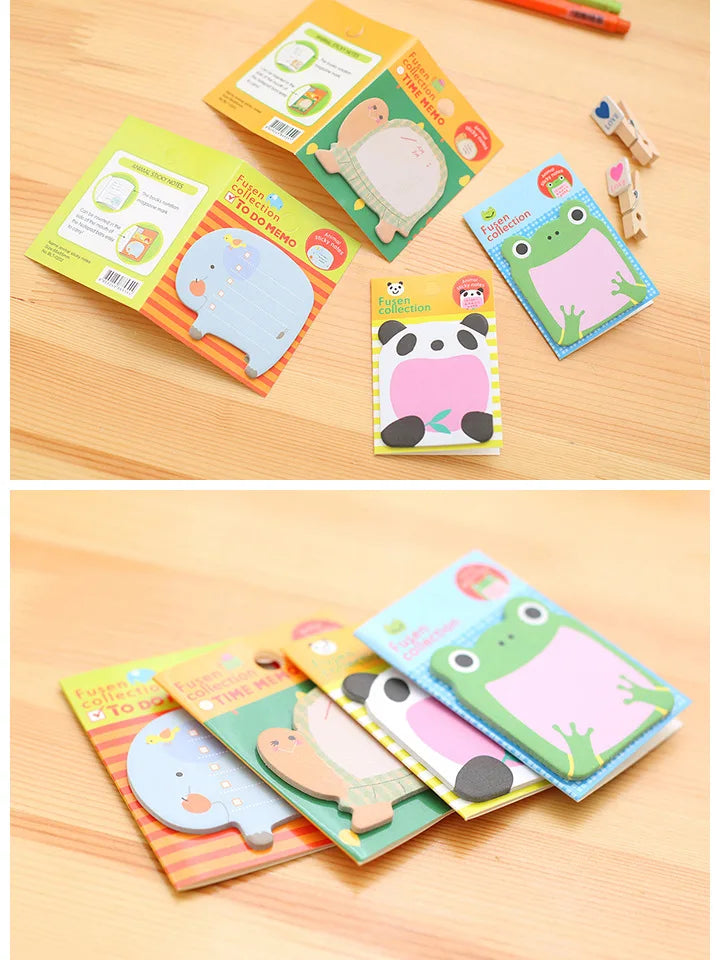 10Pcs/Lot Cute Cartoon Animal Tearable Note Book Posted it Sticky Notes Notepad Memo Pads Children Gifts School Office Supplies