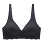 Seamless Women's Bra Small Chest Big Hollow Design Underwear Support Non-removable Semi-fixed Cup One Piece Striped Thin Bra