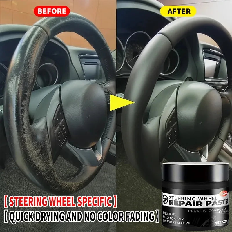 IFUBO 50ml Steering Wheel Leather Restorer Paste Quick Fix Non-Fading Car Interior Dashboard Repair