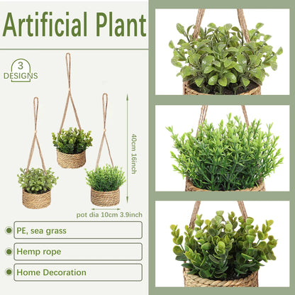XIYA FLOWER Green Artificial Plants Eucalyptus Grass Woven Rosemary Potted Plants Grass Mound 40cm PE Material Home Decoration