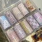 10Rolls Plaid Thousand-Bird Bow  Stars Nail Foils Transfer Paper  Nail Art Stickers  Manicure Set Decal  Nails Decoration
