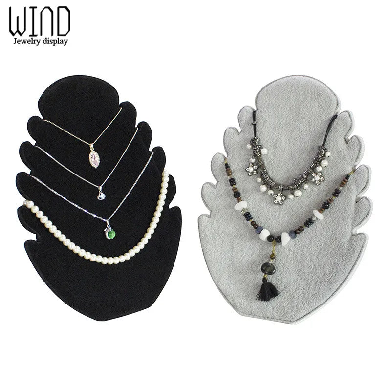 High-grade Velvet Necklace Display Stand Jewelry Showing Board Pendant Organizer for Jewellry Store Display Stand