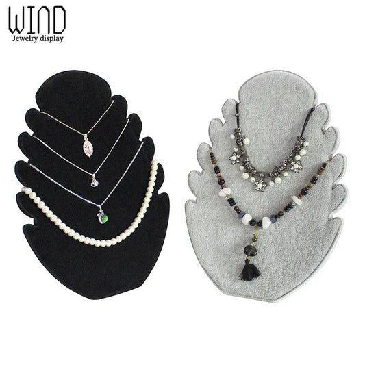 High-grade Velvet Necklace Display Stand Jewelry Showing Board Pendant Organizer for Jewellry Store Display Stand